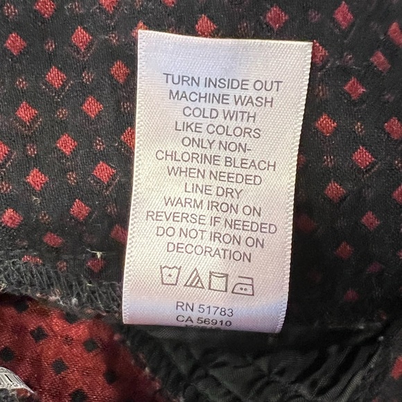 Maurices Black Ankle Pants Red Elastic Waist Size M - Picture 4 of 10